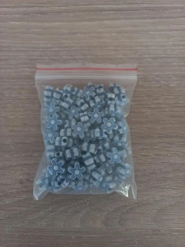 Lot De Perles Acrylique Bleu "Fleur"